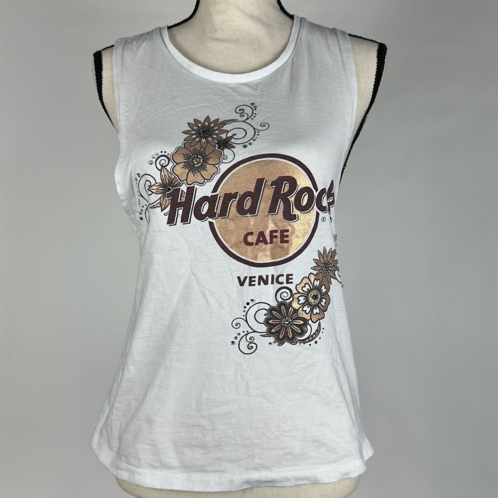Vintage Hard Rock Cafe Venice white tank muscle tee top - size M